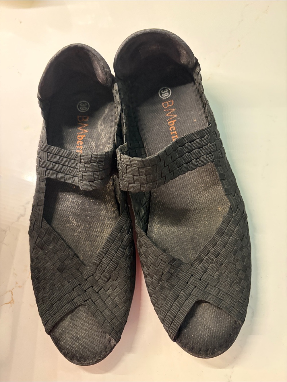 bernie mev. Black Woven Mary Jane Flats